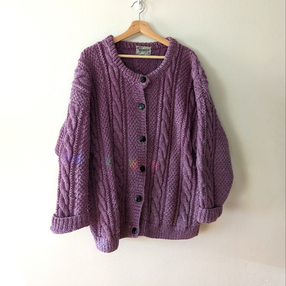 Sweaters - Chunky Handmade Vintage Wool cardigan